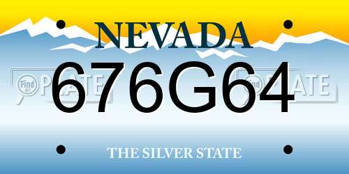 676G64 Nevada License Plate