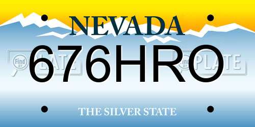 676HRO Nevada License Plate