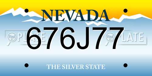 676J77 Nevada License Plate