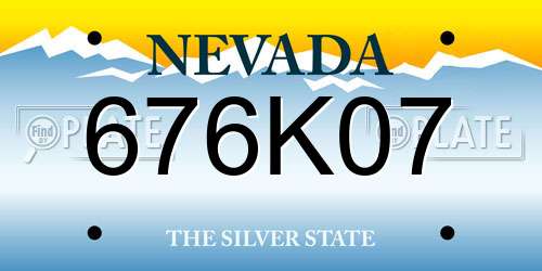 676K07 Nevada License Plate