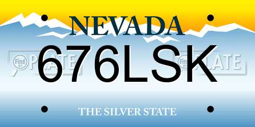 676LSK Nevada License Plate