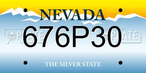 676P30 Nevada License Plate