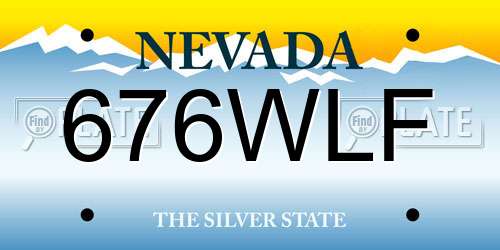 676WLF Nevada License Plate