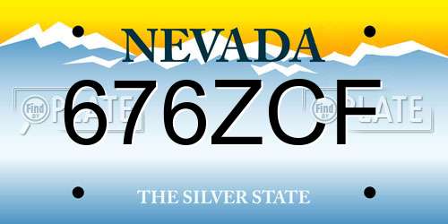 676ZCF Nevada License Plate