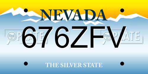 676ZFV Nevada License Plate