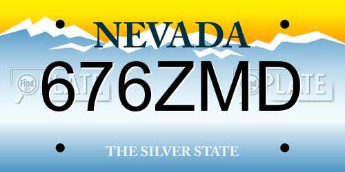 676ZMD Nevada License Plate