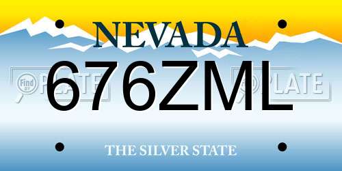 676ZML Nevada License Plate