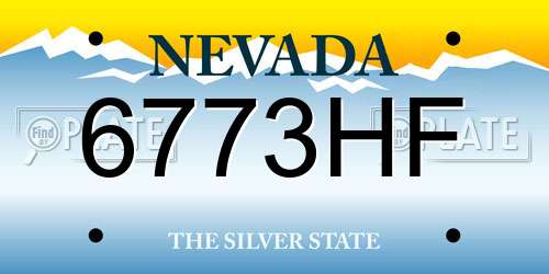 6773HF Nevada License Plate