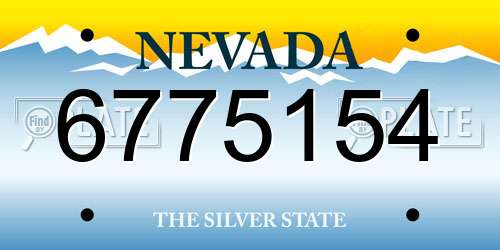 6775154 Nevada License Plate