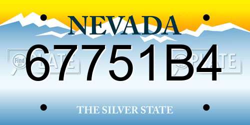67751B4 Nevada License Plate