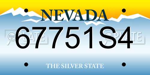 67751S4 Nevada License Plate