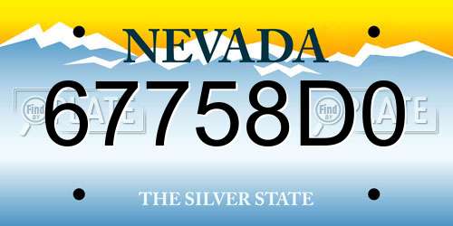 67758D0 Nevada License Plate