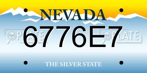 6776E7 Nevada License Plate