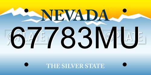 67783MU Nevada License Plate