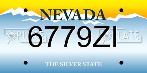 6779ZI Nevada License Plate
