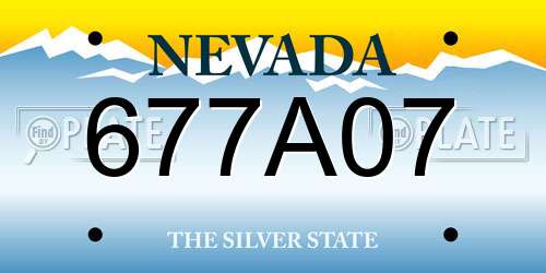677A07 Nevada License Plate
