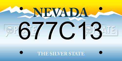 677C13 Nevada License Plate
