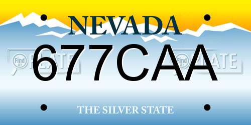 677CAA Nevada License Plate