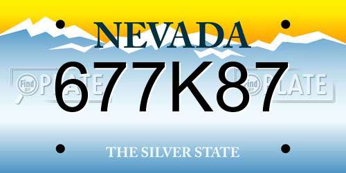 677K87 Nevada License Plate