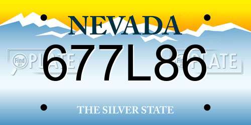 677L86 Nevada License Plate
