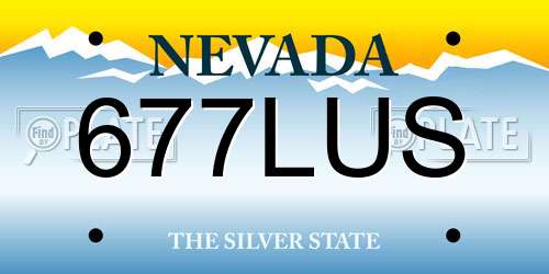 677LUS Nevada License Plate