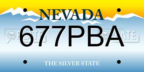 677PBA Nevada License Plate