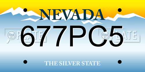677PC5 Nevada License Plate