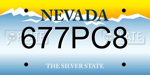 677PC8 Nevada License Plate