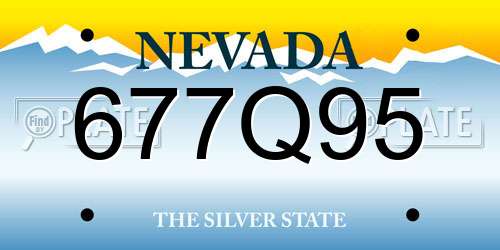 677Q95 Nevada License Plate