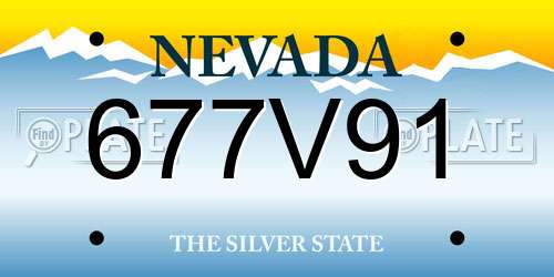 677V91 Nevada License Plate