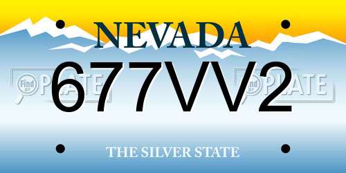 677VV2 Nevada License Plate