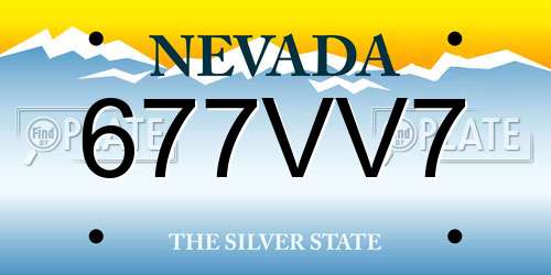 677VV7 Nevada License Plate