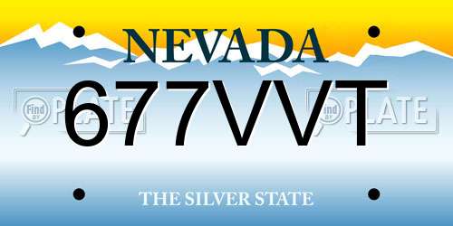 677VVT Nevada License Plate