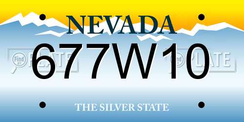 677W10 Nevada License Plate