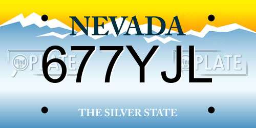 677YJL Nevada License Plate