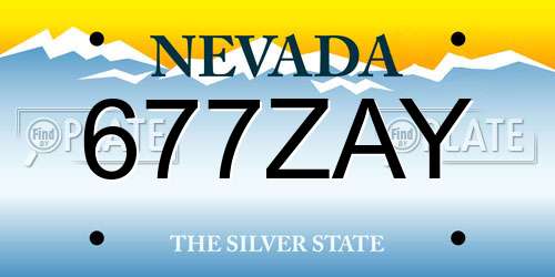 677ZAY Nevada License Plate