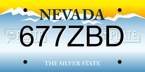 677ZBD Nevada License Plate