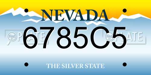 6785C5 Nevada License Plate