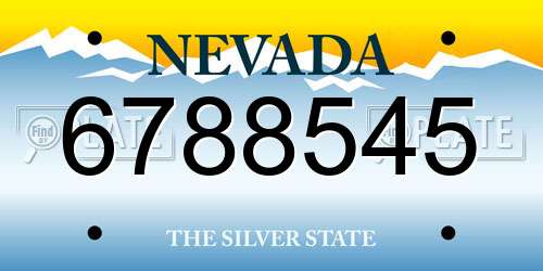 6788545 Nevada License Plate