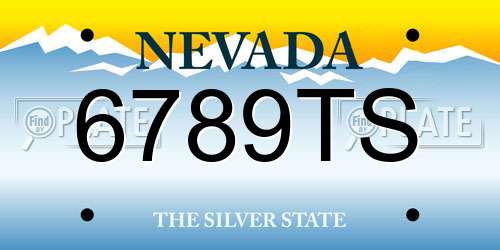 6789TS Nevada License Plate