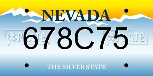 678C75 Nevada License Plate