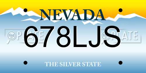 678LJS Nevada License Plate