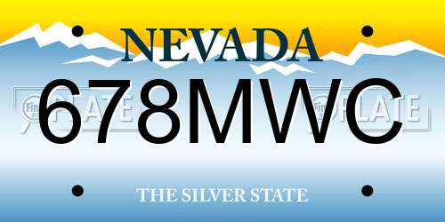 678MWC Nevada License Plate