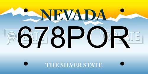678POR Nevada License Plate