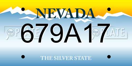 679A17 Nevada License Plate