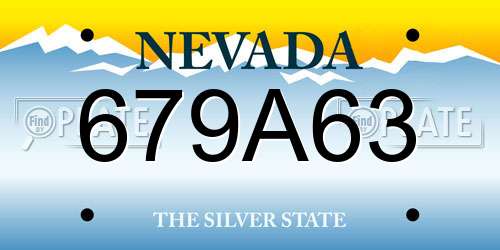 679A63 Nevada License Plate