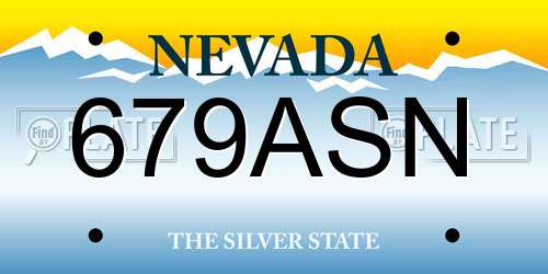 679ASN Nevada License Plate