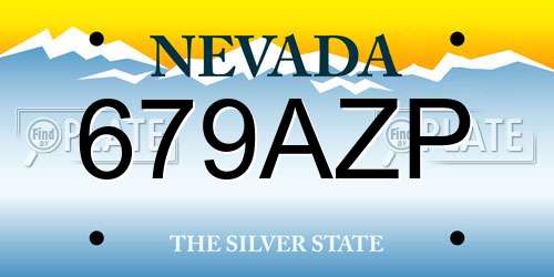 679AZP Nevada License Plate