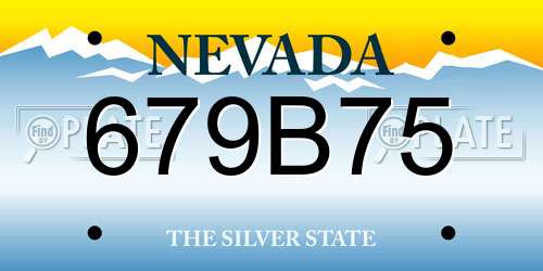679B75 Nevada License Plate
