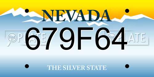 679F64 Nevada License Plate